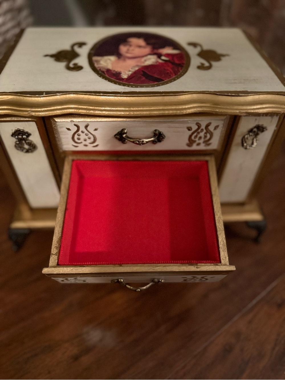 Vintage 1970s Florentine-Style Wooden Musical Jewelry Box With Original PriceTag - Picture 12 of 16